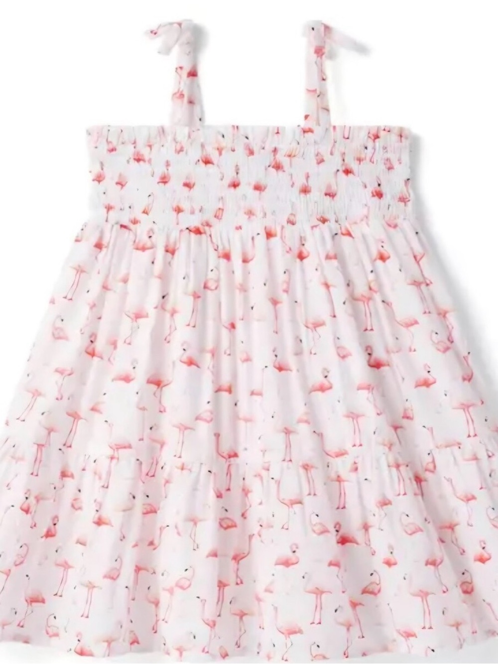 Janie & Jack White Sundress with Pink Flamingo Print